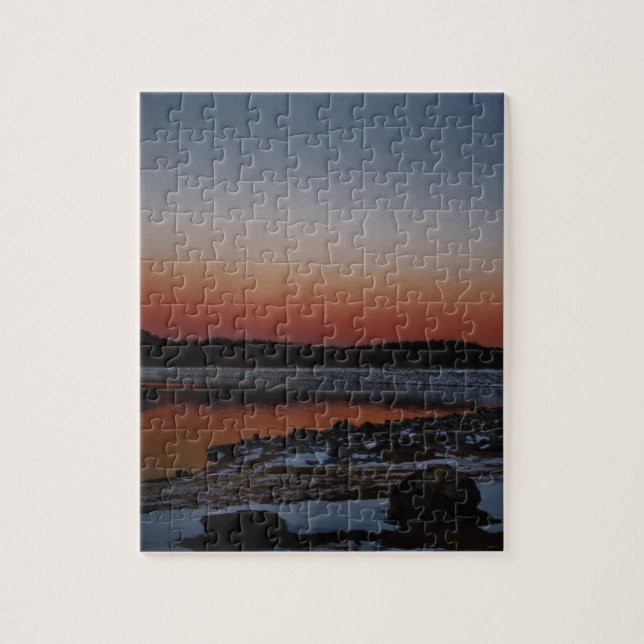 Snowy Sunset at Lake Arrowhead Jigsaw Puzzle (Vertical)