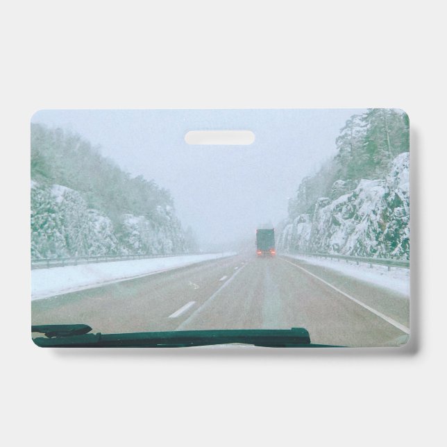 Snowy Swedish Road Trip ID Badge (Front)