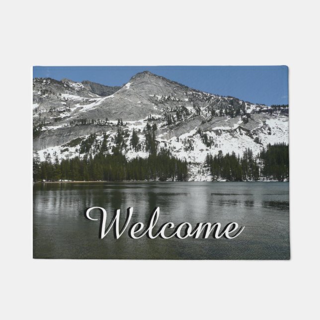Snowy Tenaya Lake Yosemite National Park Photo Doormat (Front)