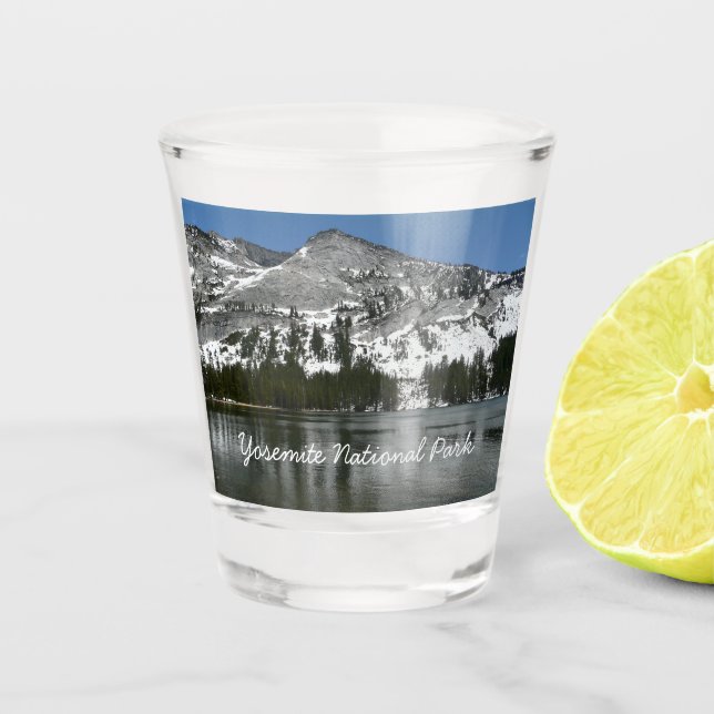 Snowy Tenaya Lake Yosemite National Park Photo Shot Glass (Front)
