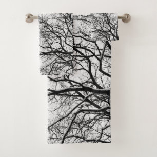 Snowy Tree Silhouettes #1 #minimal #wall #decor Bath Towel Set