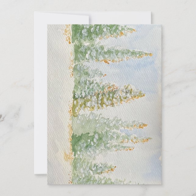 snowy trees art invitation (Front)