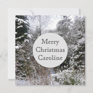 Snowy Trees Flat Christmas Card