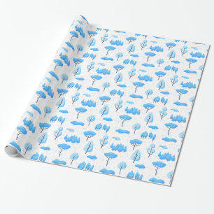 Snowy Trees Wrapping Paper
