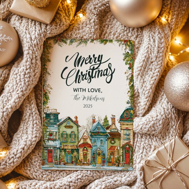 Snowy Village Christmas Holiday Card (Creator Uploaded)