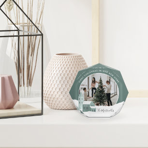 Snowy Village First Christmas in Our New Home Photo Block