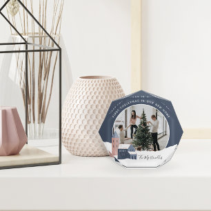 Snowy Village First Christmas in Our New Home Photo Block