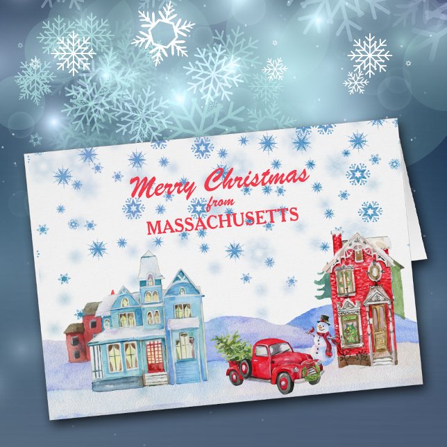 Snowy Village from Massachusetts Christmas Card (Creator Uploaded)