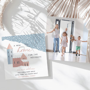 Snowy Village New Home For the Holidays Moving Announcement