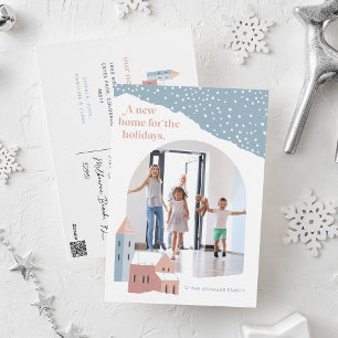 Snowy Village   Photo Holiday Moving Announcement