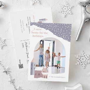 Snowy Village   Photo Holiday Moving Announcement