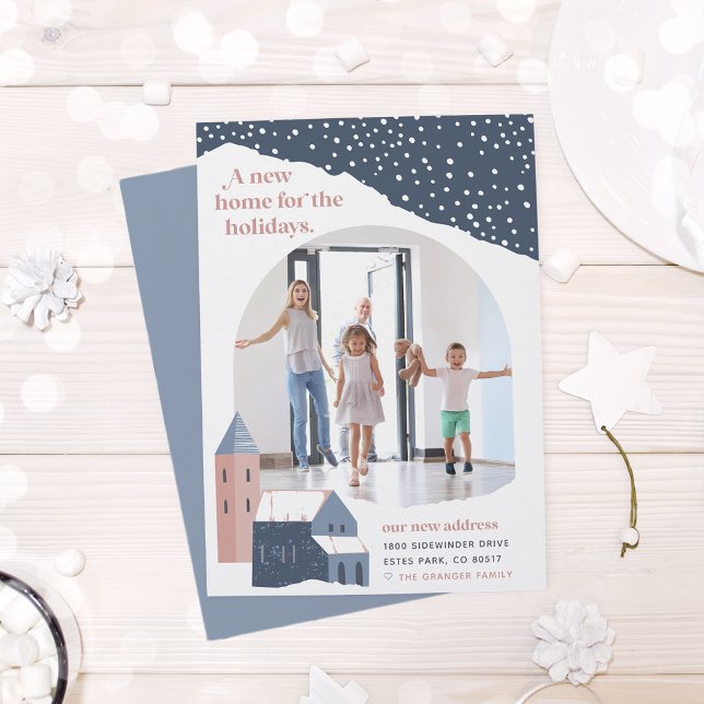 Snowy Village | Photo Holiday Moving Announcement (Creator Uploaded)