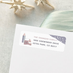 Snowy Village Return Address Label