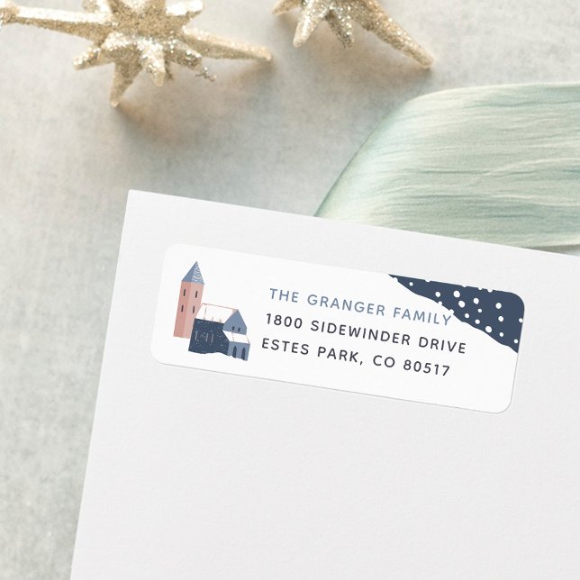 Snowy Village Return Address Label (Creator Uploaded)