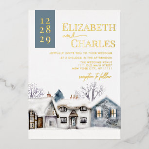 Snowy Village Town Whimsical Wedding