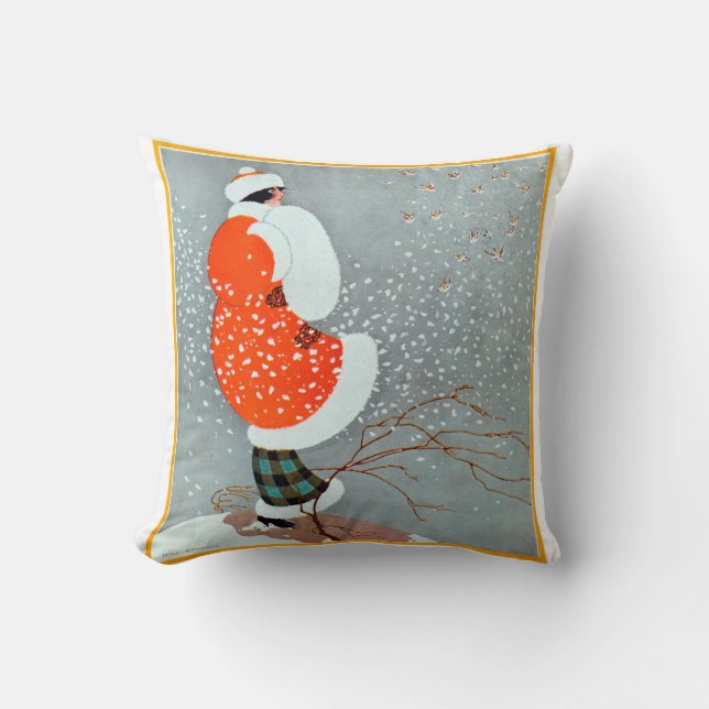 Snowy Vintage 1920s Cushion (Front)