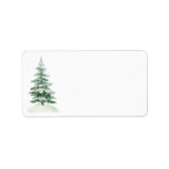 Snowy Watercolor Pine Tree Blank DIY Print Address Label<br><div class="desc">These simple address labels are designed for DIY home printing. The simple rustic design features a single snow-covered watercolor pine tree on the left, but the rest of the sticker is left blank so you can run them through a printer at home or at the office and save yourself the...</div>