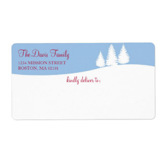 Snowy white landscape pine trees shipping address