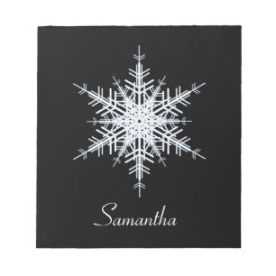 Snowy White Snowflake Notepad