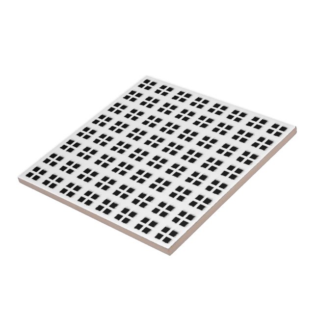 Snowy White Window Frames With Black Panes Design  Tile (Side)