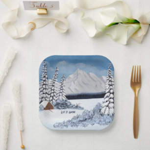 Snowy Winder Paper Plate
