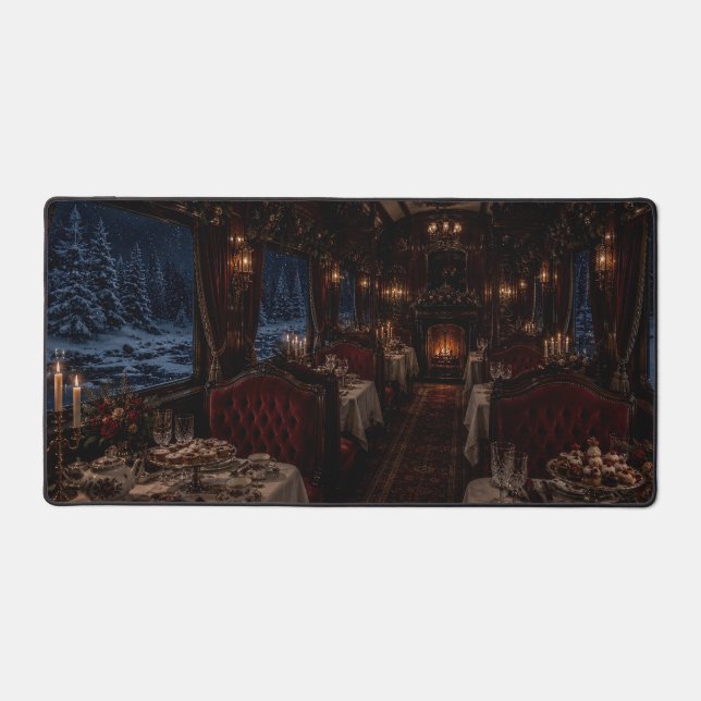 Snowy Window Dining Hall Desk Mat (Front)