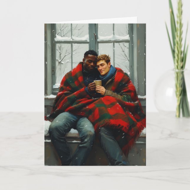 Snowy Window Embrace Card (Front)