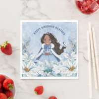 Snowy Winter African American Princess Birthday