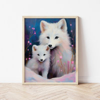 Snowy Winter Arctic Fox Modern Art