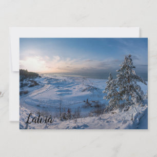 Snowy winter Baltic sea coast