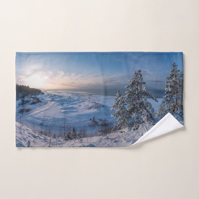 Snowy winter Baltic sea coast Bath Towel Set (Hand Towel)