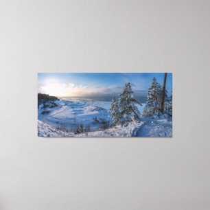 Snowy winter Baltic sea coast Canvas Print