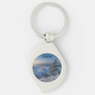 Snowy winter Baltic sea coast Key Ring