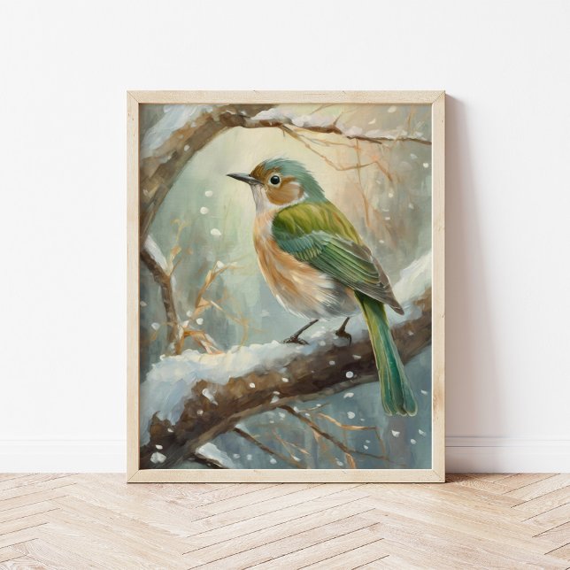 Snowy Winter Bird Modern Art Poster (Creator Uploaded)