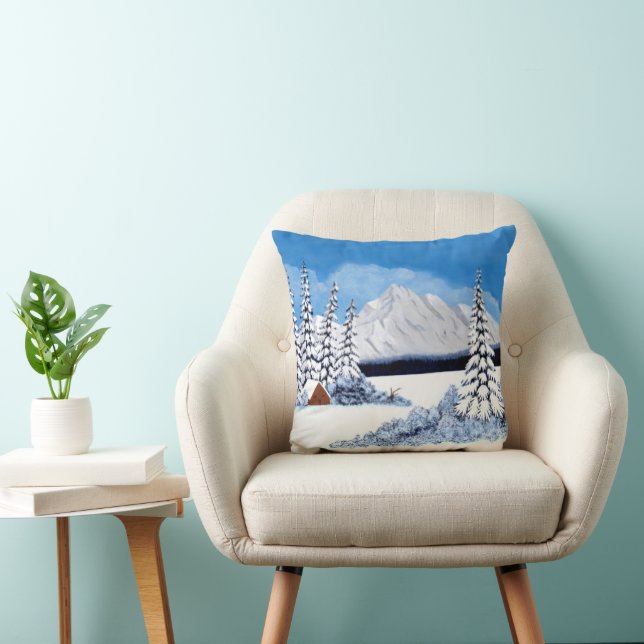 Snowy Winter Bright Cushion (Chair)