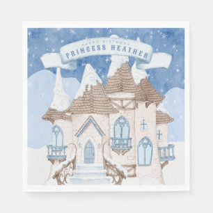 Snowy Winter Castle Napkin