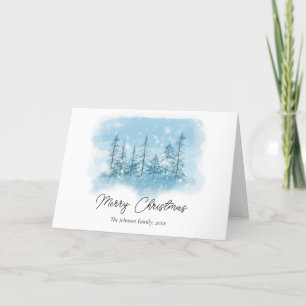 Snowy Winter Christmas Greeting Holiday Card