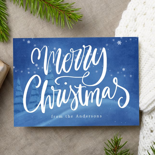 Snowy Winter Christmas Non-Photo Holiday Card (Creator Uploaded)