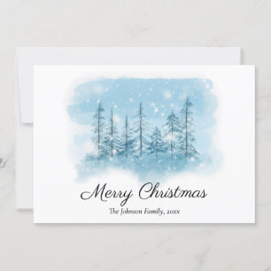 Snowy Winter Christmas Printed Holiday Card