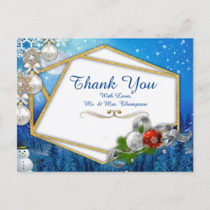 Snowy Winter Fantasy Thank You postcard