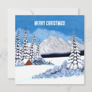 Snowy Winter Flat Holiday Card