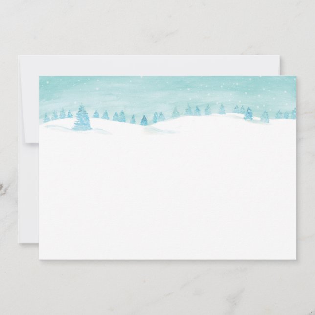 Snowy Winter Forest Landscape With Spruce Trees  Invitation (Front)