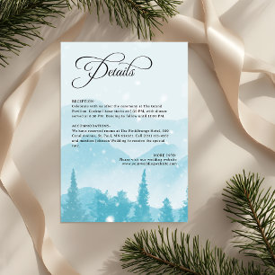 Snowy Winter Forest Wedding Details Enclosure Card
