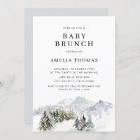 Snowy Winter Forest Woodland Baby Shower