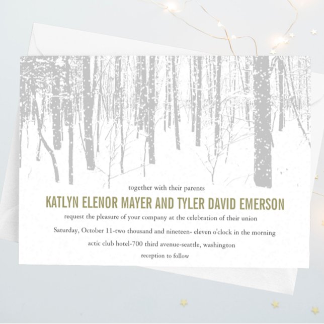 ©Snowy Winter Frosty Woods Winter Wedding Invites (Creator Uploaded)