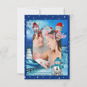 Snowy Winter Holiday Thank You Card