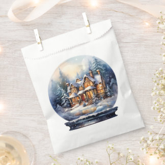 Snowy Winter House Snow Globe Favour Bags