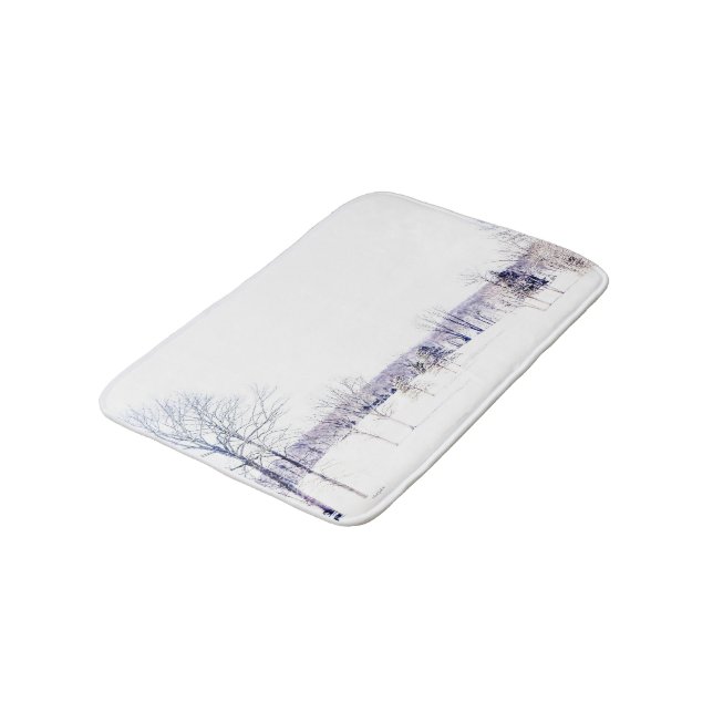 Snowy Winter Landscape Bath Mat (Angled)