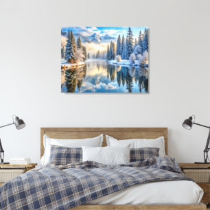 Snowy Winter Landscape Canvas Art