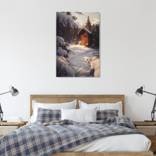 Snowy Winter Landscape Canvas Art